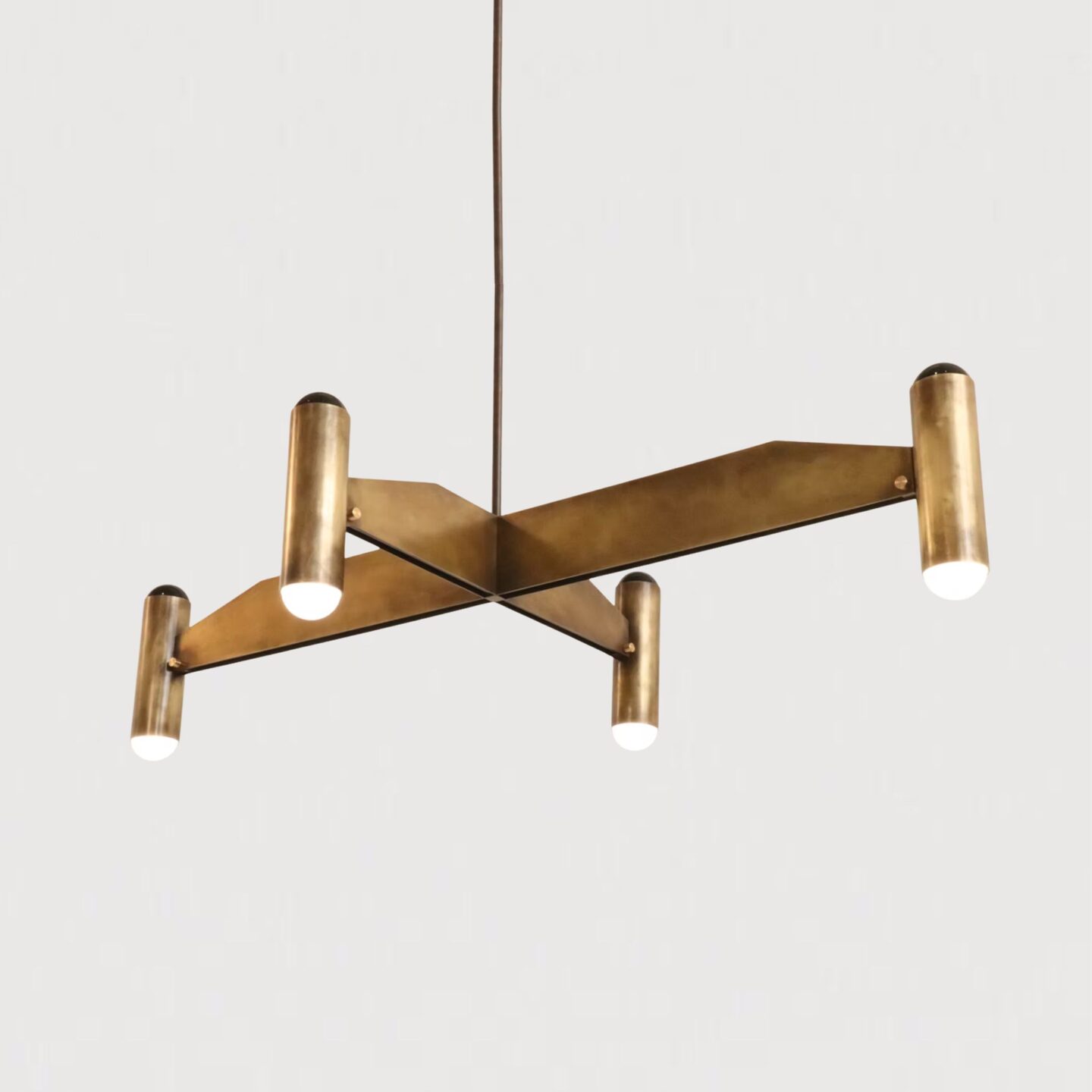 Surveillance Cross Surface Ceiling Canopy Aged Brass